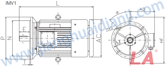 JHM系列變頻調(diào)速三相異步電動機(jī)外形及安裝尺寸圖 - 六安江淮電機(jī)有限公司