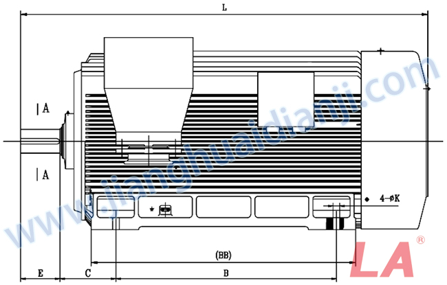 Y2系列緊湊型高壓三相異步電動機(jī)外形及安裝尺寸圖 - 六安江淮電機(jī)有限公司