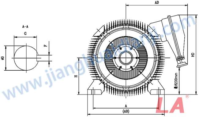 Y2系列緊湊型高壓三相異步電動機(jī)外形及安裝尺寸圖 - 六安江淮電機(jī)有限公司