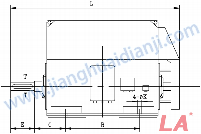 YHP系列磨煤機(jī)用高壓三相異步電動(dòng)機(jī)安裝尺寸圖(IP54、IP55 6KV) - 六安江淮電機(jī)有限公司