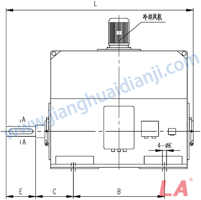 YP系列高壓變頻調速三相異步電動機安裝尺寸圖(IP54、IP55 6KV) - 六安江淮電機有限公司