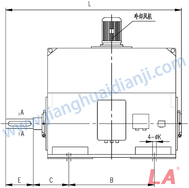 YP系列高壓變頻調速三相異步電動機安裝尺寸圖(IP54、IP55 10KV) - 六安江淮電機有限公司