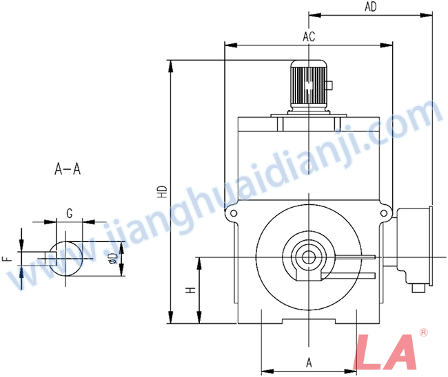 YMPS系列磨煤機用高壓三相異步電動機安裝尺寸圖(IP54、IP55 10KV) - 六安江淮電機有限公司