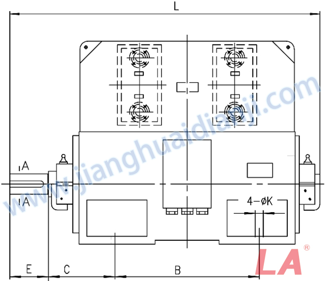 YKS系列大型高壓三相異步電動(dòng)機(jī)外形及安裝尺寸圖(YKS710-1000 IP44、IP54、IP55) - 六安江淮電機(jī)有限公司